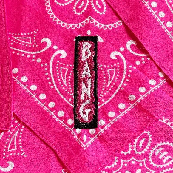 Embroidered BANG Western Star Bandana | Pink | Tribute to Bey - Picture 2 of 2